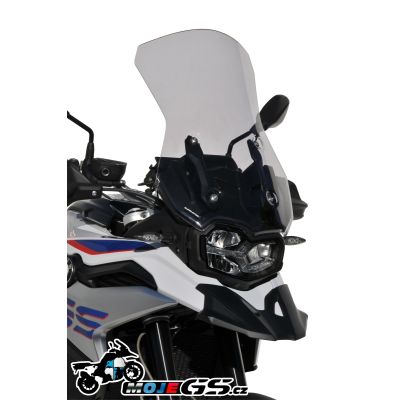 Vysoké cestovní plexi Ermax 55cm pro BMW F850GS, lehce kouřové
