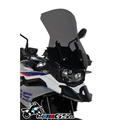 Vysoké cestovní plexi Ermax 55cm pro BMW F850GS, tmavě kouřové