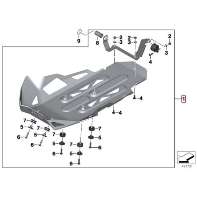 Hliníkový kryt motoru BMW pro R1250GS/A 2018+, stříbrný