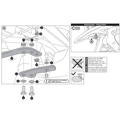 Držák světel pro R1200GS 2008-2013