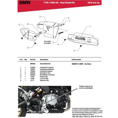 Sada krytů Bos na výfukové svody pro F850GS/A, F750GS
