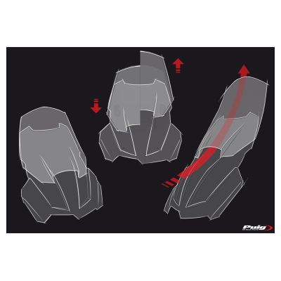 Nastavitelné plexi Puig 48-57cm pro BMW F850GS, tmavě kouřové