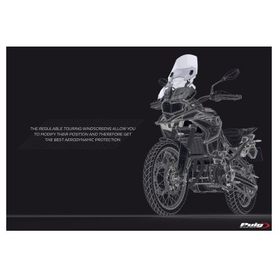 Nastavitelné plexi Puig 48-57cm pro BMW F850GS, tmavě kouřové