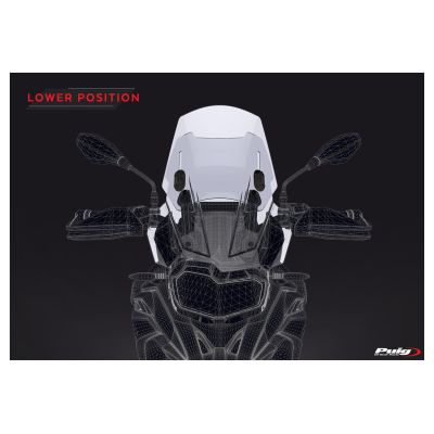 Nastavitelné plexi Puig 48-57cm pro BMW F850GS, tmavě kouřové