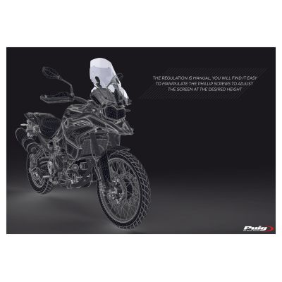 Nastavitelné plexi Puig 48-57cm pro BMW F750GS, čiré