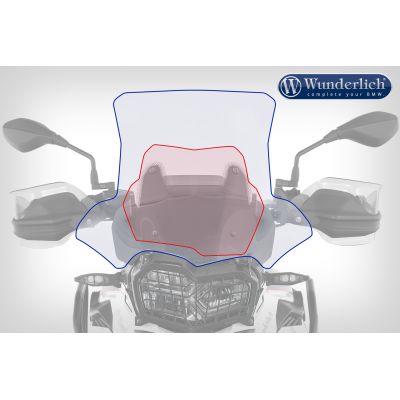 Vysoké cestovní plexi Wunderlich Marathon 46cm pro BMW F750GS, čiré
