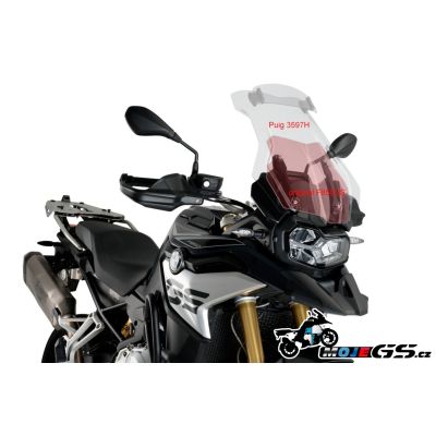 Vysoké cestovní plexi Puig 53cm s deflektorem pro BMW F850GS/Adventure, lehce kouřové