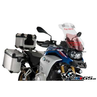 Vysoké cestovní plexi Puig 53cm s deflektorem pro BMW F850GS/Adventure, lehce kouřové