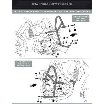 Spodní padací rám Puig pro BMW F850GS, F750GS, černý