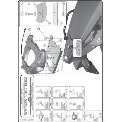 Plastová plotna pod topcase Kappa/Givi pro BMW F800GS/A, F700GS, F650GS 2008+