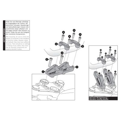 Zvýšení řidítek SW-Motech o 20mm nahoru, 30mm dozadu pro R1200GS 2008-2012