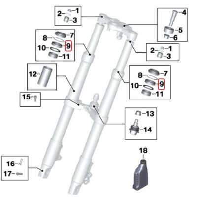 Gufero do vidlice pro R1200GS/A 2004-2012, F700GS, F650GS 2008-2012, G650GS