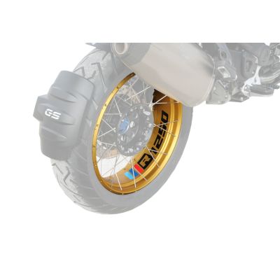 Samolepky "trikolora R1250" na přední a zadní kolo pro R1250GS Adventure 2018+, černé