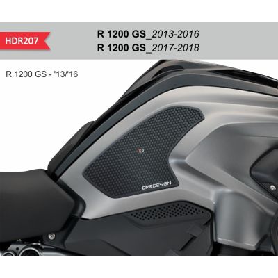 2-dílný set tankpadů na nádrž R1250GS, R1200GS LC 2013-2018, černý