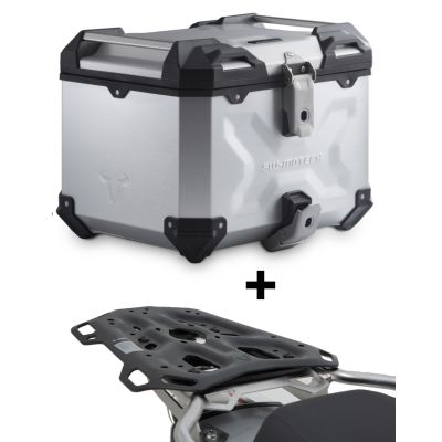 ALU topcase SW-Motech Trax Adventure 38l + plotna pro R1250GS Adventure, R1200GS Adventure LC 2014-2018, stříbrný
