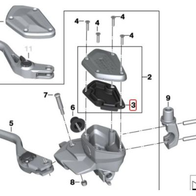 Těsnění brzdové nádobky R1250GS/A, R1200GS/A LC 2013-2018