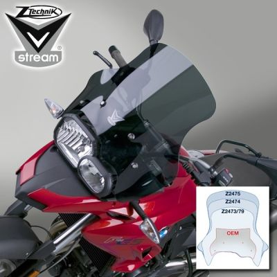 Sportovní plexi ZTechnik V-Stream 35cm pro BMW F700GS, tmavě kouřové
