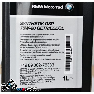 Převodový olej BMW Motorrad Synthetik OSP 75W-90, 1l