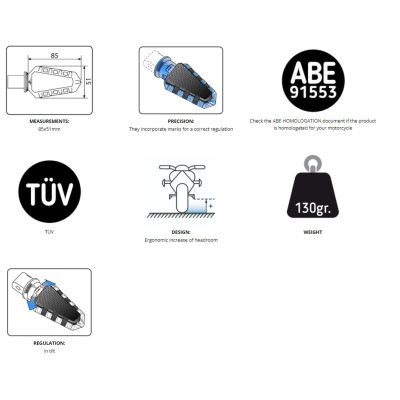 Zadní sportovní stupačky Puig pro R1250GS/A, R1200GS/A LC 2013-2018