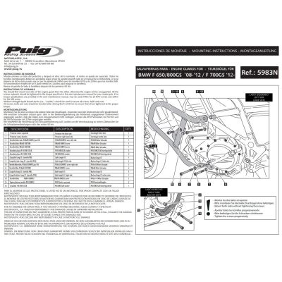 Padací rám Puig pro F800GS 2008-2012, F700GS 2012-2017, F650GS 2008-2012