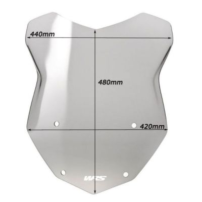 Plexi WRS 48cm pro BMW R1250GS/A, R1200GS/A LC 2013-2018, lehce kouřové