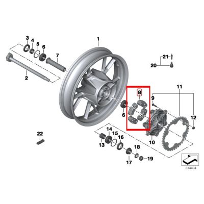 Tlumič rázu rozety pro F800GS/A, F700GS, F650GS 2008-2012