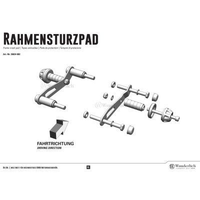 Horní padací protektory Wunderlich do rámu F850GS/A, F750GS