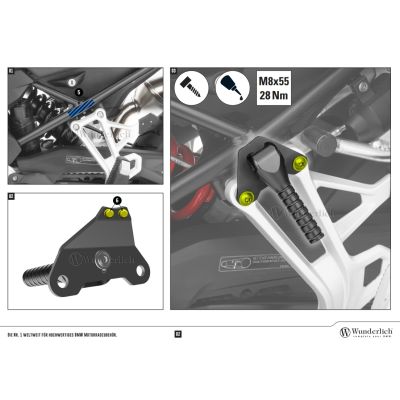 Madlo Wunderlich pro zvedání motorky na hlavní stojan pro F850GS/A, F750GS