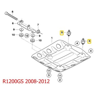 Silentblok krytu motoru pro R1200GS/A 2004-2012, F800GS/A, F700GS, F650GS 2008-2012, G310GS
