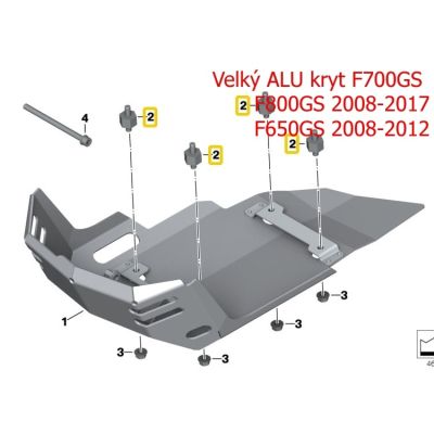 Silentblok krytu motoru pro R1200GS/A 2004-2012, F800GS/A, F700GS, F650GS 2008-2012, G310GS