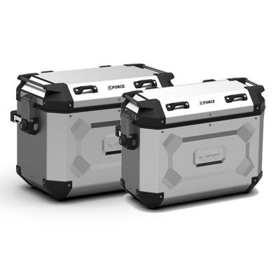 Sada bočních hliníkových kufrů Kappa 48L+37L, stříbrné