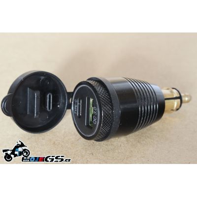 Adapter z 12V na USB-C a USB-A do mini zásuvky (3000mA)
