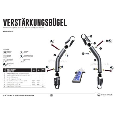 Nerezová výztuha Wunderlich pro originální spodní rám s rozšířením R1250GS Adventure