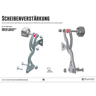 Antivibrační výztuha plexi Wunderlich pro BMW R1250GS/A 2018+, R1200GS/A LC 2013-2018