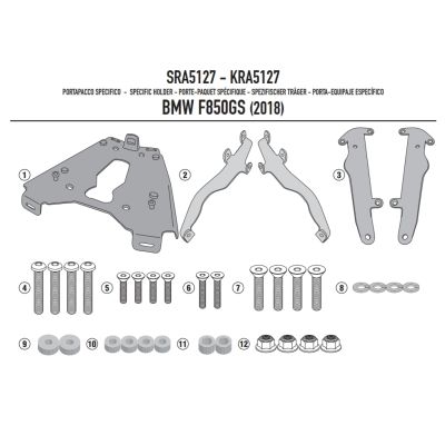 Kovová plotna pod topcase Kappa/Givi pro BMW F850GS