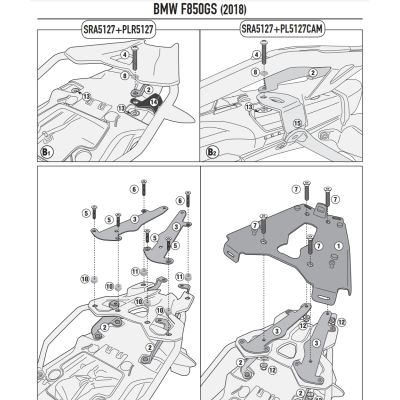 Kovová plotna pod topcase Kappa/Givi pro BMW F850GS