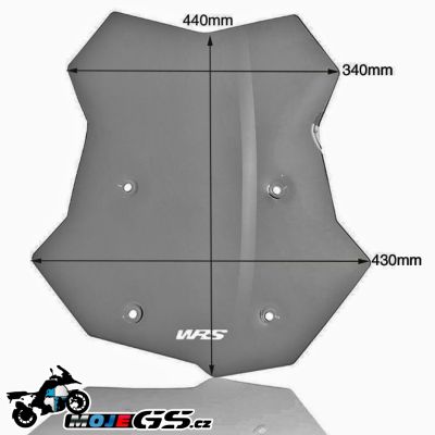 Plexi WRS 44cm pro BMW F850GS, tmavě kouřové
