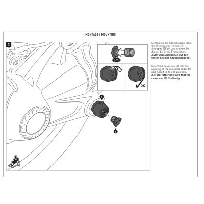 Padací protektor SW-Motech na kardan pro R1300GS 2023+, R1250GS/A 2018-2024, R1200GS/A LC 2013-2018, R1200GS/A 2004-2012