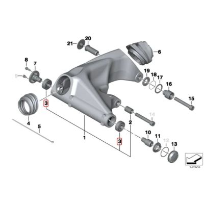 Ložisko naklápění paraleveru pro R1250GS/A, R1200GS/A LC 2013-2018, R1200GS/A 2004-2012, R1150GS/A, R1100GS