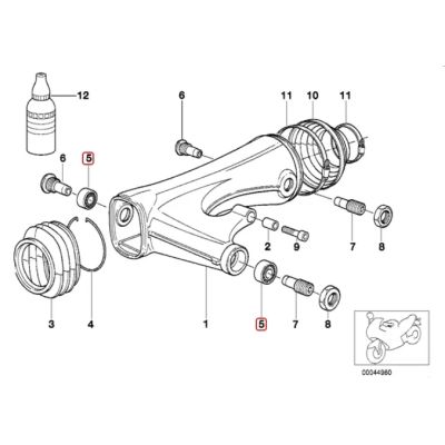 Ložisko naklápění paraleveru pro R1250GS/A, R1200GS/A LC 2013-2018, R1200GS/A 2004-2012, R1150GS/A, R1100GS