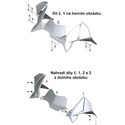 Přední velký deflektor pod plexi R1250GS/A, R1200GS/A LC 2013-2018