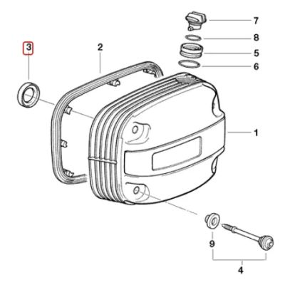 Gumové těsnění kolem svíčky pod ventilové víko pro R1150GS/A (jednosvíčka)