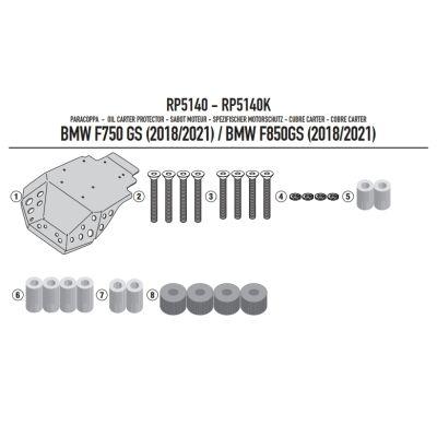 Hliníková kryt motoru Givi/Kappa pro F850GS, F750GS