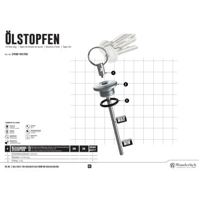 Bezpečnostní olejová zátka Wunderlich pro F850GS/A, F750GS