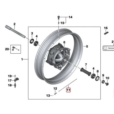 Paprsek předního kola R1250GS/A, R1200GS/A LC 2013-2018