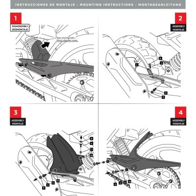 Zadní blatník s krytem řetězu Puig pro G310GS, černý