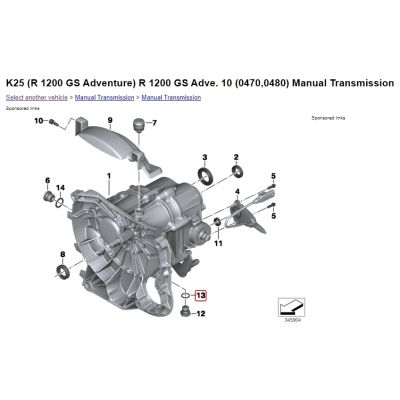 Těsnění pod vypouštěcí šroub v převodovce R1200GS/A 2004-2012, vyp. a nap. šroub kardanu R1150GS/A