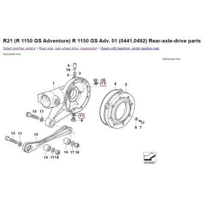 Těsnění pod vypouštěcí šroub v převodovce R1200GS/A 2004-2012, vyp. a nap. šroub kardanu R1150GS/A