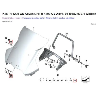 Gumová průchodka šroubu plexi pro R1200GS/A 2004-2013, F800 GS/A, F700GS, F650GS 2008+, G650GS, G310GS