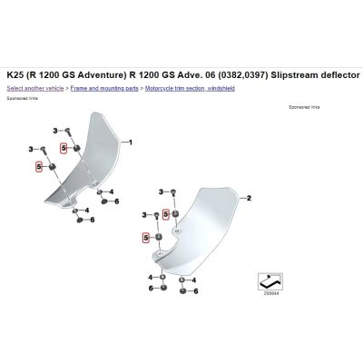 Gumová průchodka šroubu plexi pro R1200GS/A 2004-2013, F800 GS/A, F700GS, F650GS 2008+, G650GS, G310GS
